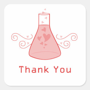 Adesivo Quadrado Red Sweet Chemistry Obrigado Stickers