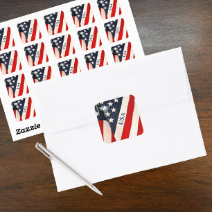 Adesivo Quadrado Red White and Blue American Flag Stars and Stripes