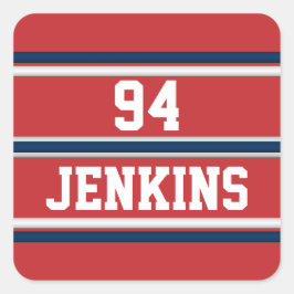 Adesivo Quadrado Red White Blue Jersey Strips Personalizáveis Golf