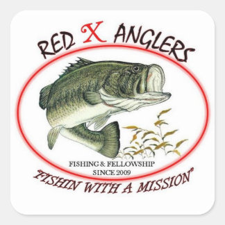 Adesivo quadrado Red X Anglers LMB