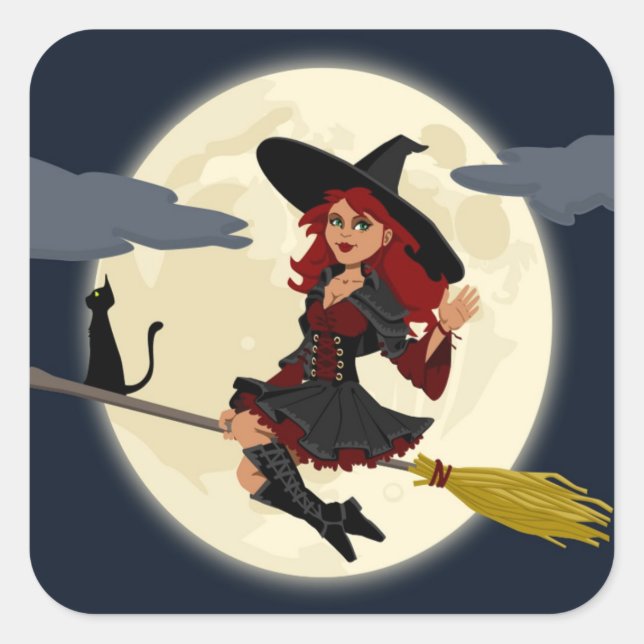 ADESIVO QUADRADO REDHEADED HALLOWEEN WITCH (Frente)