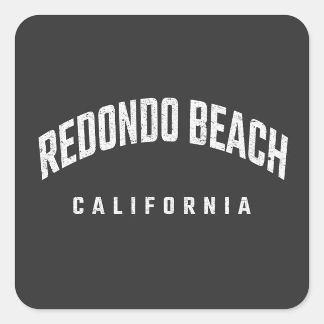 Adesivo Quadrado Redondo Beach California CA (Frente)