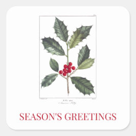 ADESIVO QUADRADO REDOUTÉ NATAL HOLLY ENVELOPE SEAL STICKER