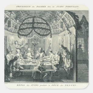 Adesivo Quadrado Refeição Judaica Durante o Banquete dos Tabernácul
