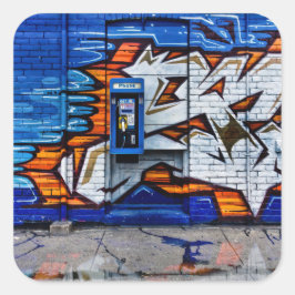 Adesivo Quadrado Reflexão da Versão de Cor do Phone Booth 12