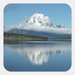 Adesivo Quadrado Reflexão do Monte Moran em Grand Teton