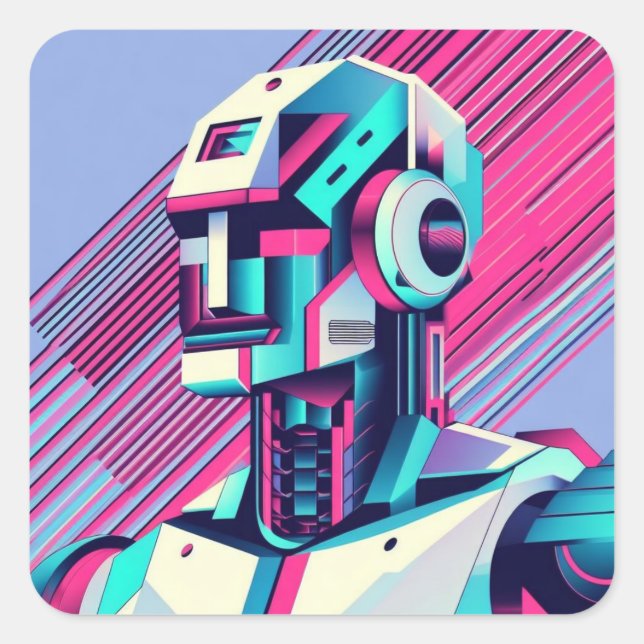Adesivo Quadrado Reflexões Cyberpunk (Frente)