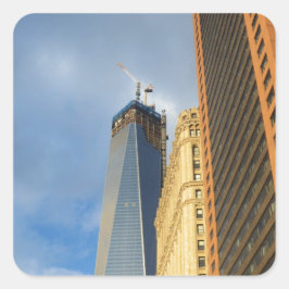 Adesivo Quadrado Reflexos de arranha-céus de Nova York