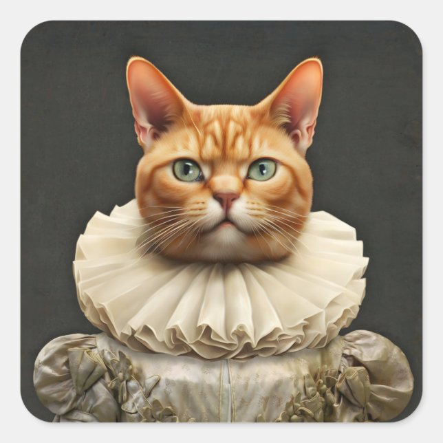 Adesivo Quadrado Regal Cat (Frente)