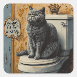 Adesivo Quadrado Regal Restroom: Chubby British Short-hair Sticker