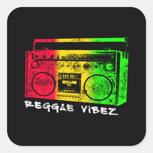 Adesivo Quadrado Reggae Vibez (Frente)