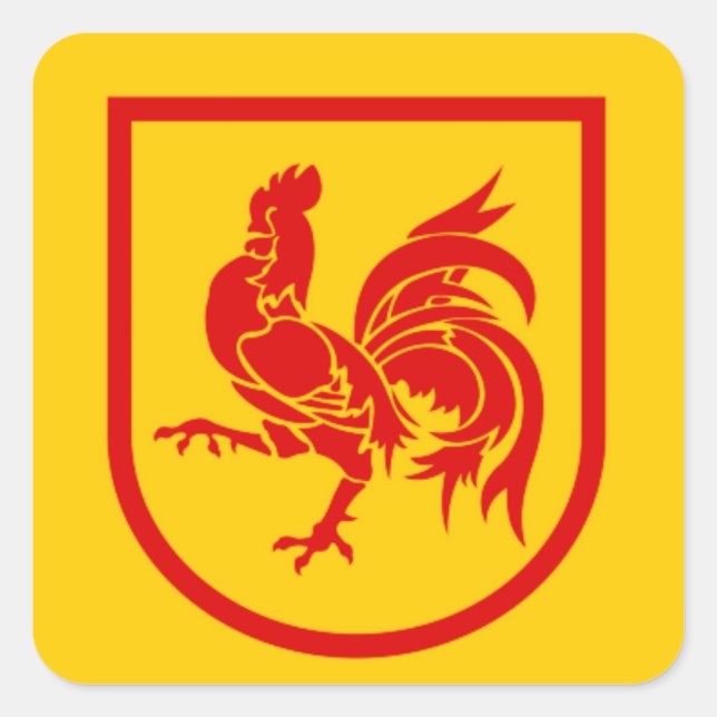 Adesivo Quadrado Região da Valônia (Frente)