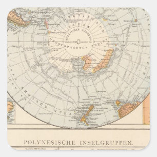 Adesivo Quadrado Região polar secundária e Polinésia