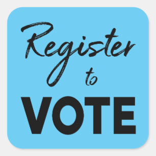 Adesivo Quadrado Registro para votação, tipografia na moda negra em