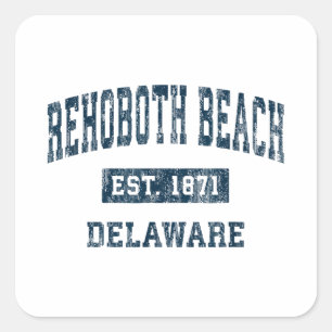 Adesivo Quadrado Rehoboth Beach Delaware DE Vintage Sports Design N