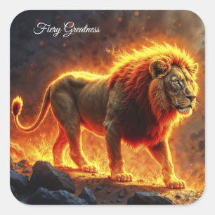 Adesivo Quadrado Rei das bestas Leão majestoso animal infernal