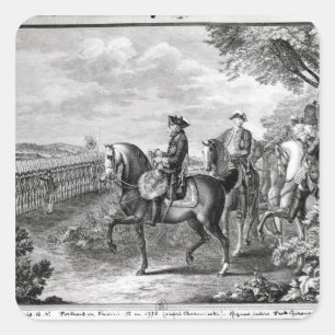 Adesivo Quadrado Rei Frederick II de Prússia que revê