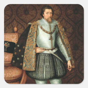 Adesivo Quadrado Rei James mim de Inglaterra (1566-1625) (óleo em