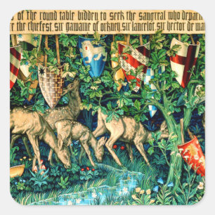Adesivo Quadrado Rei Medieval Arthur William Morris