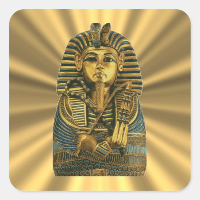 Adesivo Quadrado Rei ouro Tut nº 2 (Frente)