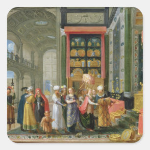 Adesivo Quadrado Rei Solomon e rainha de Sheba