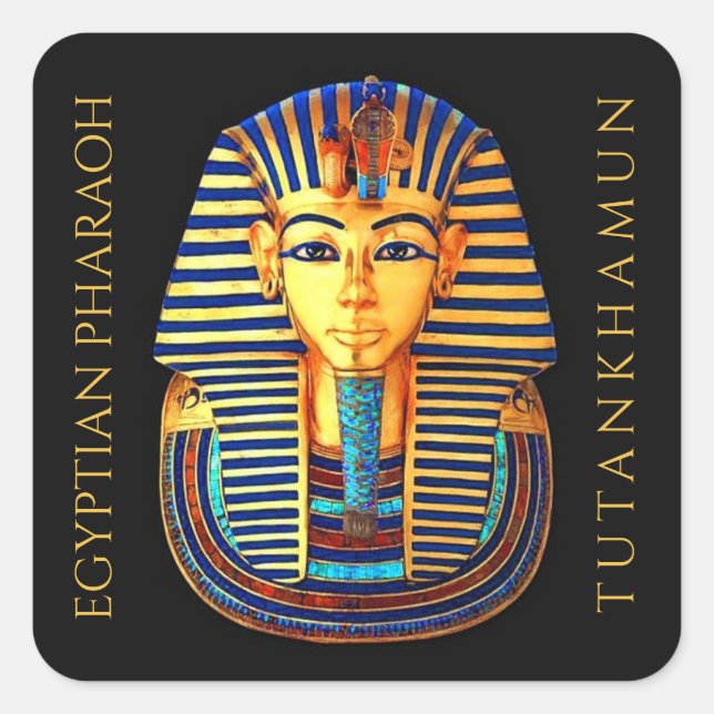 Adesivo Quadrado Rei Tutankhamun Antigo Faraó Egípcio (Frente)