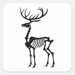 Adesivo Quadrado Reindeer esqueleto gótico Natal