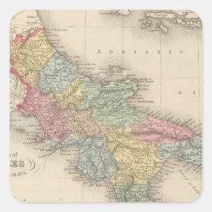 Adesivo Quadrado Reino de Nápoles ou dos dois Sicilies