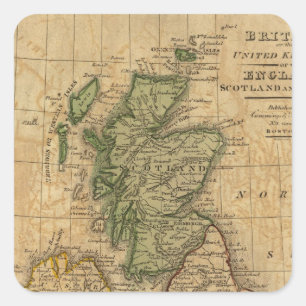 Adesivo Quadrado Reino Unido de Inglaterra, de Scotland e de