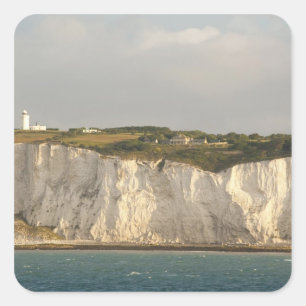 Adesivo Quadrado Reino Unido, Dover. Os famosos penhascos brancos