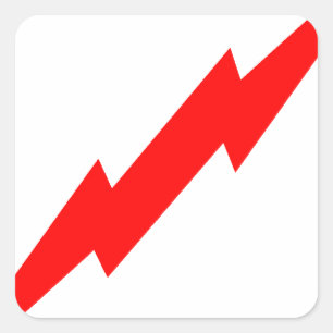 Adesivo Quadrado Relâmpago vermelho
