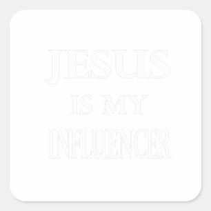 Adesivo Quadrado Religião - Jesus É Meu Influenciador