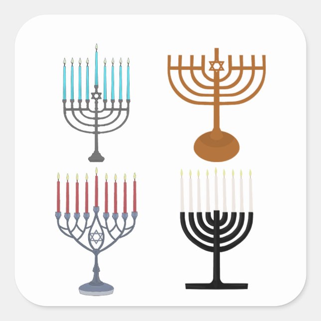 Adesivo Quadrado Religião Judaica Hanukkah (Frente)