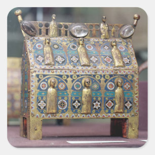 Adesivo Quadrado Reliquary Chasse, Limoges, c.1200-50