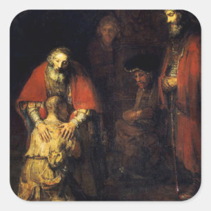 Adesivo Quadrado Rembrandt - O Regresso do Filho Prodígio