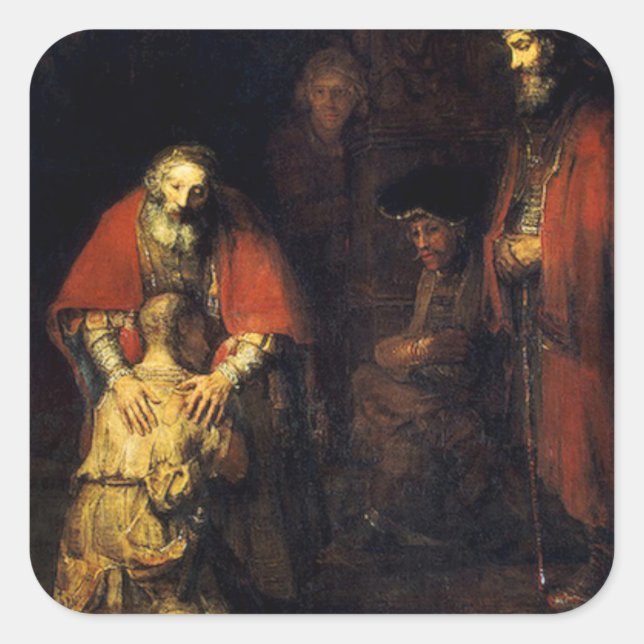 Adesivo Quadrado Rembrandt - O Regresso do Filho Prodígio (Frente)