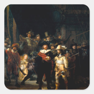 Adesivo Quadrado Rembrandt The Night Watch Stickers