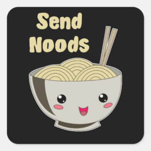 Adesivo Quadrado Remetes Noods Vintage Ramen Japanese Noodle Soup