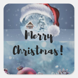 Adesivo Quadrado Renas modernas engraçadas e fofas de Natal