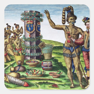 Adesivo Quadrado Rene Goulaine de Laudonniere e Chefe Athore