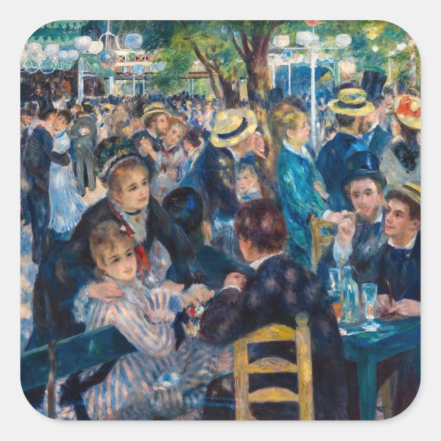 Adesivo Quadrado Renoir - Dança no Le Moulin de la Galette (Frente)