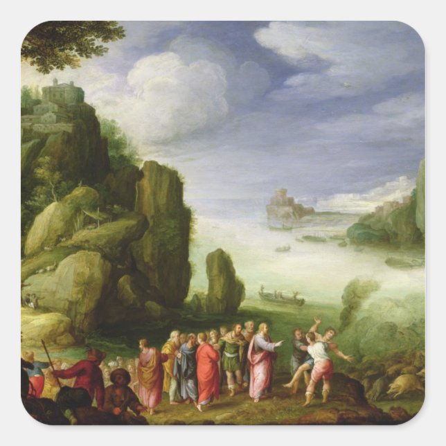 Adesivo Quadrado Reparação do cristo Possível de Gerasa, 1608 (Frente)