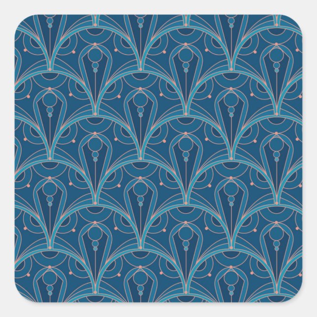 Adesivo Quadrado Repeating geometric Art Deco pattern (Frente)