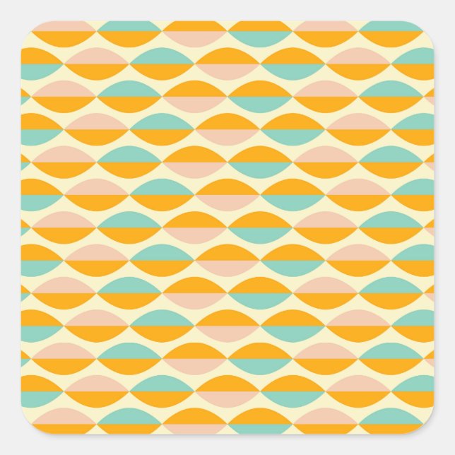 Adesivo Quadrado Repeating geometric pattern in beige background (Frente)