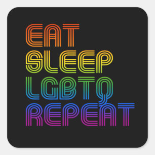 Adesivo Quadrado Repetição de T-Shirt LGBTQ no Sono