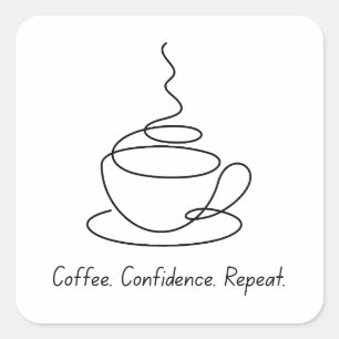 Adesivo Quadrado Repetir a Confiança do Café - Vinheta de Cotação D