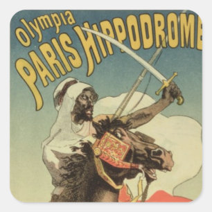 Adesivo Quadrado Reprodução de uma propaganda de poster 'um