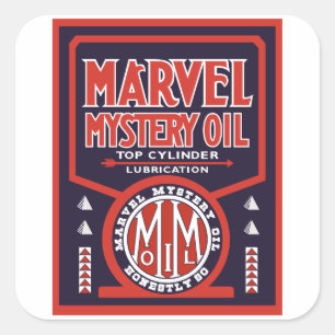 Adesivo Quadrado Reprodução do sinal do óleo do vintage