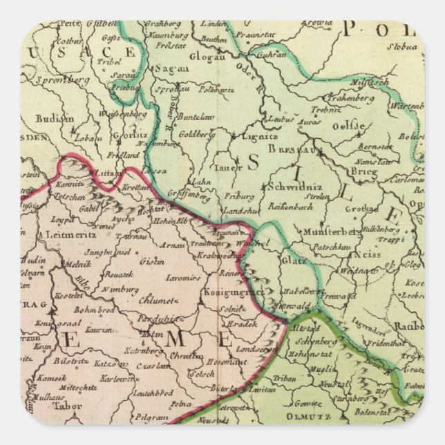 Adesivo Quadrado República Checa e Polônia (Frente)