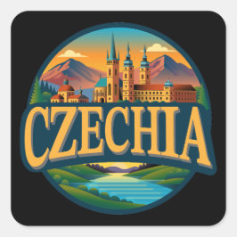 Adesivo Quadrado República Checa Europa